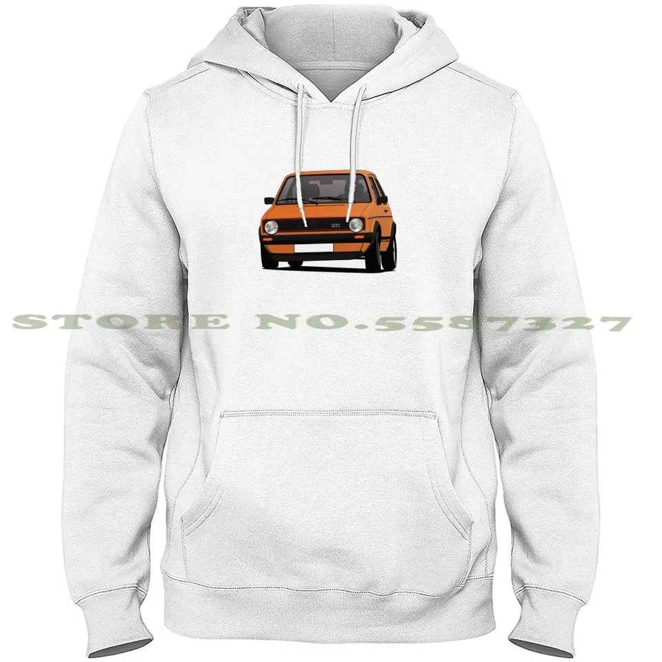 Orange Golf GTI MK1 - Cornering Streetwear Sport Hoodie Mikina golf GTI Rabbit GTI VDUB GTI Classic Car Cornering Car Car