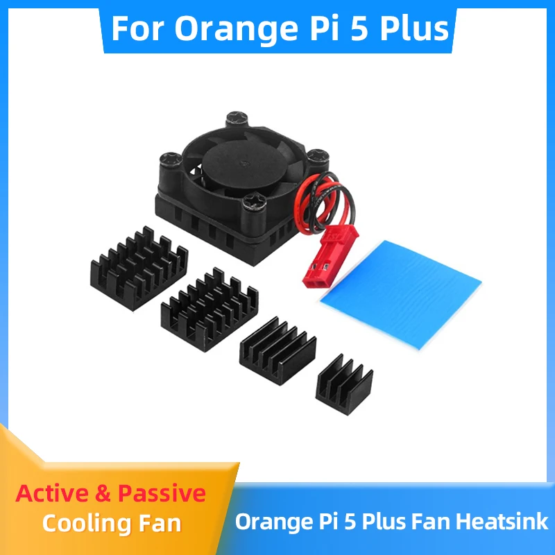 Orange Pi 5 plus chladiaci ventilátor aktívny rozptyl tepla s tepelnými vankúšikami pre dosku OPI 5 Plus