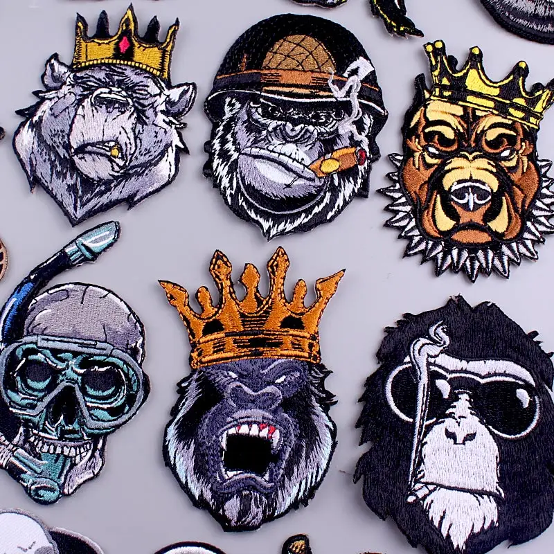 Orangutan/punk patch železo na záplatách pre oblečenie lebky/Motocykel Patch Military/vyšívané škvrny pre nálepky na odevy nálepky