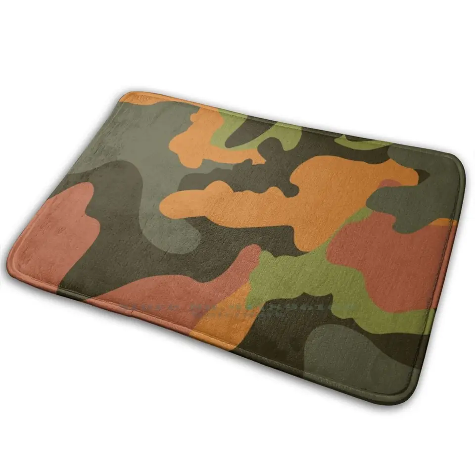 Oranžová červená zelená camo castflage mat koberec koberec anti - sklzte spálne vstupné dvere Mat Camo Camouflage American American Colors