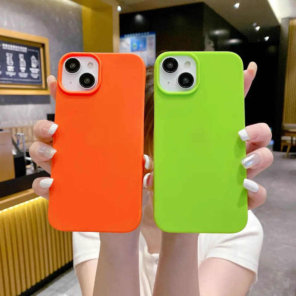 Oranžové matné puzdro pre iPhone 16 Pro Max 15 plus 14 13 12 11 iPhone16 16Pro 16Plus 15Pro 14Pro Green Pink Phone Cover Adsessory