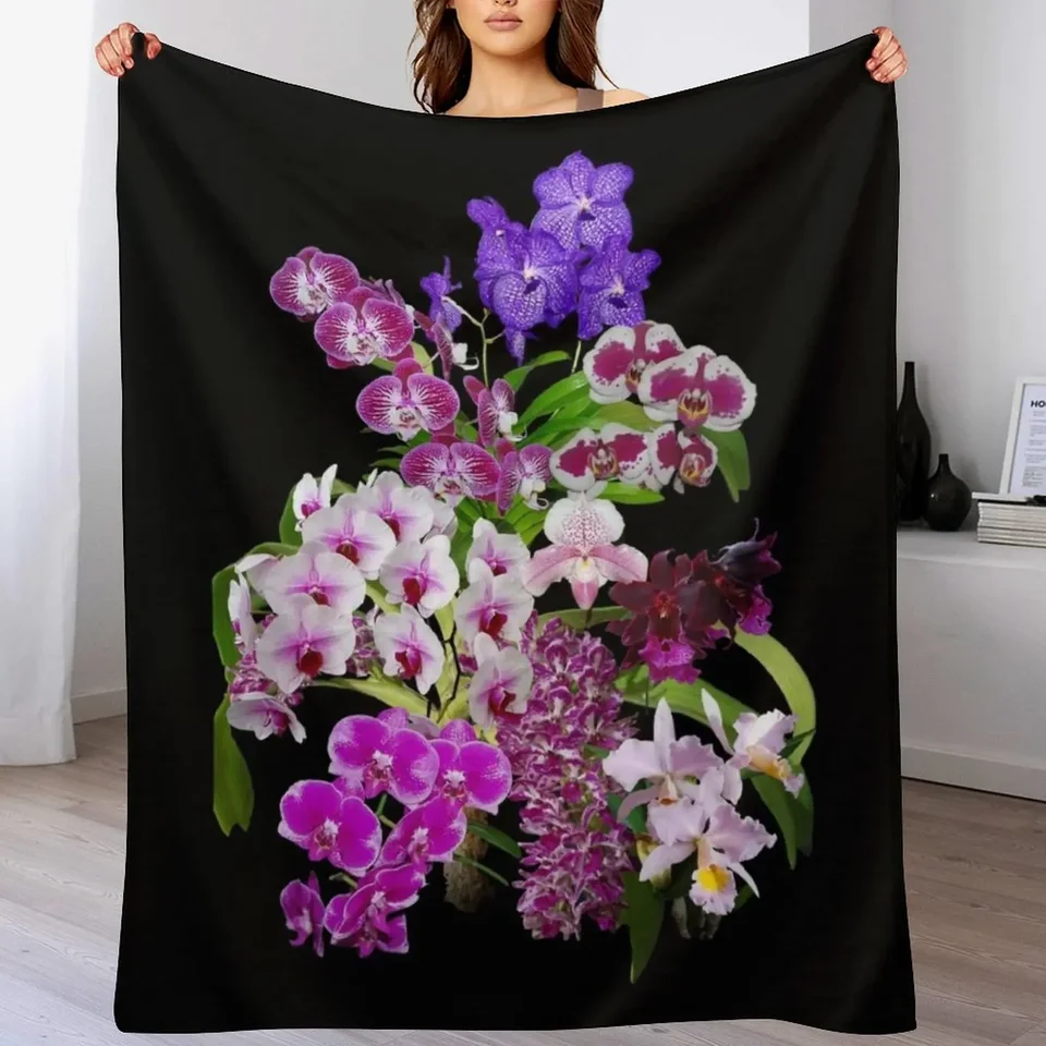 Orchidey - chladné a pokojné farby! Hodiť prikrývky na vlasy Dekoratívne pohovky