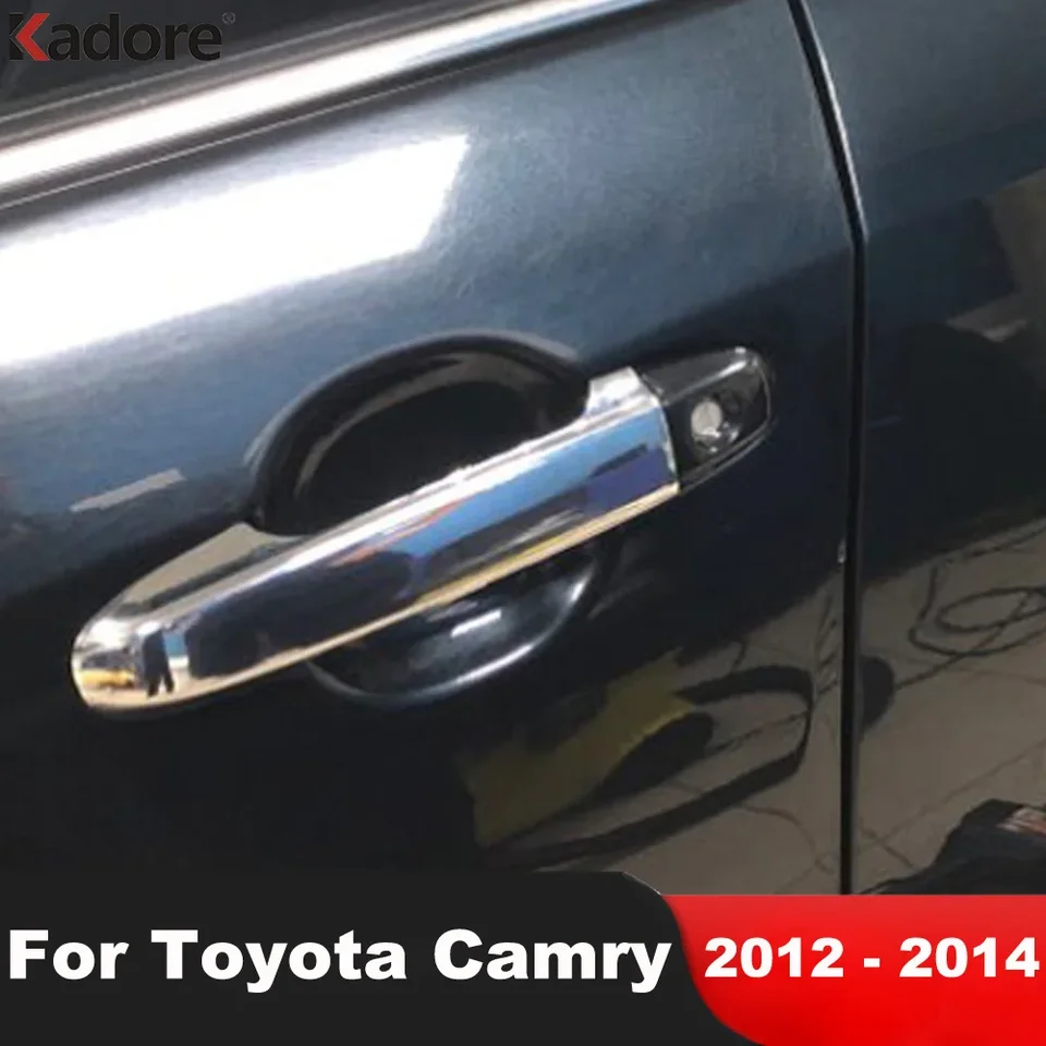 Orchný kryt kľučky dverí pre Toyota Camry 2012 2013 2014 Chrome Car Bočné rukoväte kľučky Catch Cap Covers Overlay Accessories