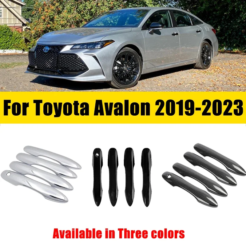 Orchný obklad na kľučku dverí pre Toyota Avalon XX50 2019-2023 2020 2021 ABS uhlíkové vlákno Chrome Anti-Scratch Luxusné doplnky automobilov