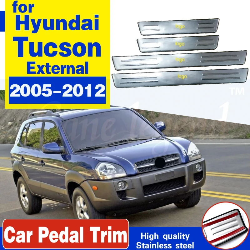 Orezanie krytu bočných dverí z nehrdzavejúcej ocele/orezanie 4KS/SET Auto Príslušenstvo pre Hyundai Tucson 2005 - 2012 Styling automobilu