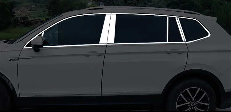 Orezanie okna pod stylingovým dekoráciou kryt nálepky na pruhy pre roky 2017-2023 VW Tiguan MK2 Allspace