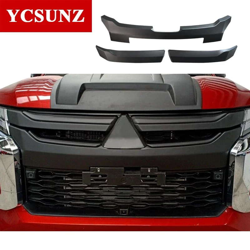 Orezanie predného mriežky predného mriežky ABS pre Mitsubishi L200 Triton 2019 2020 2021 2022