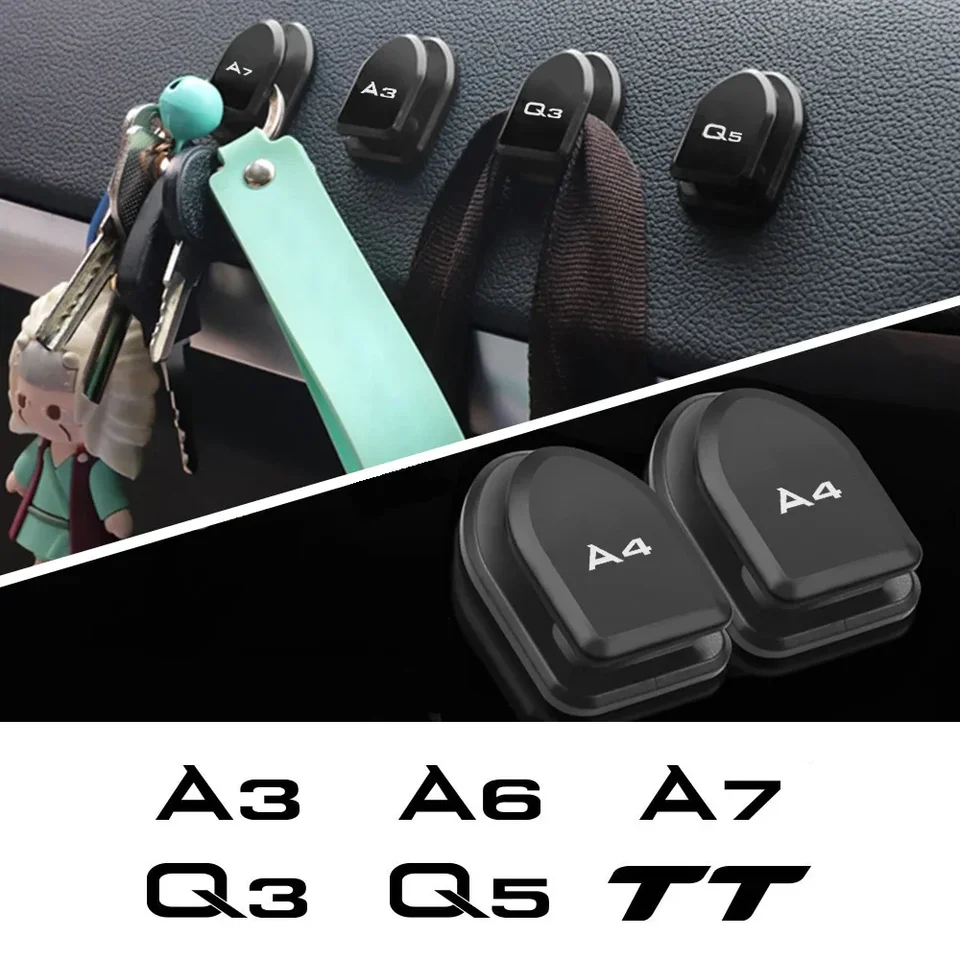 Organizátor 4ks automobilových háčikov pre Audi A4 B8 B9 B7 A3 8P 8V 8L A6 C6 C7 A5 A7 A1 A8 Q3 8U F3 Q5 FY Q7 TT Automatické interiérové ​​príslušenstvo
