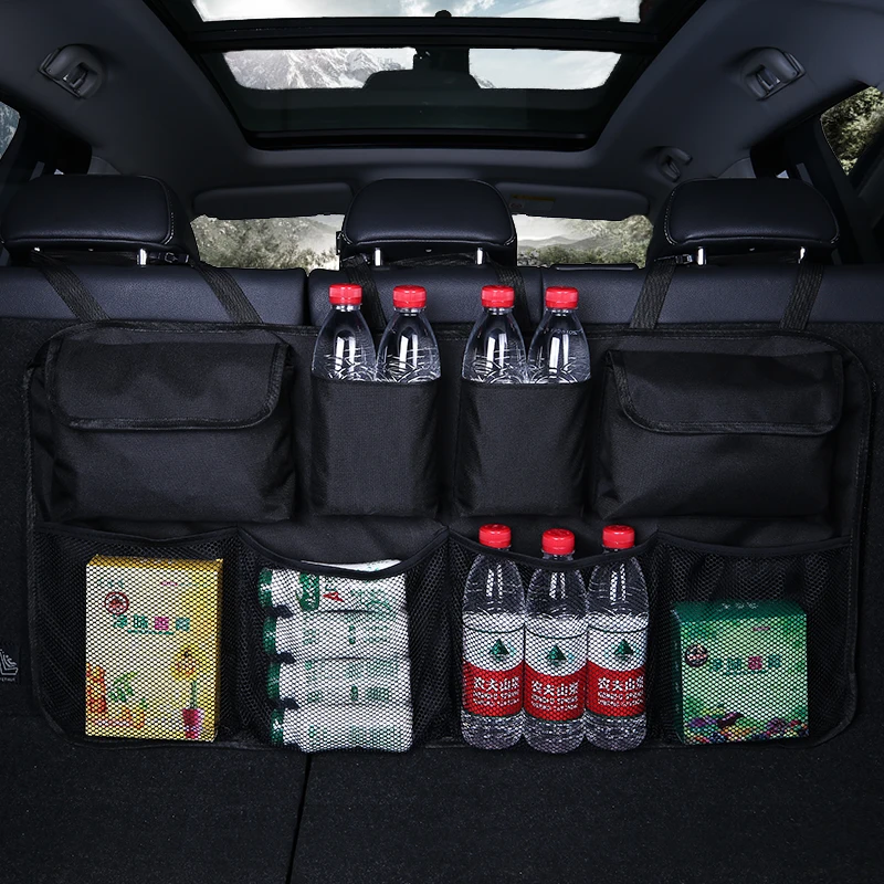 Organizátor automobilu nastaviteľný zadný sedadlo Storage Bag Oxford Net pre Fiat Punto Jimny sedadlo Leon 5f Jaguar C4 Grand Picasso