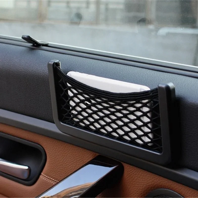 Organizátor automobilu sieťové tašky Čistá vrecká držiak mobilného telefónu Automatické príslušenstvo Multifunkčné ukladanie automobilov Net vreckový štandard