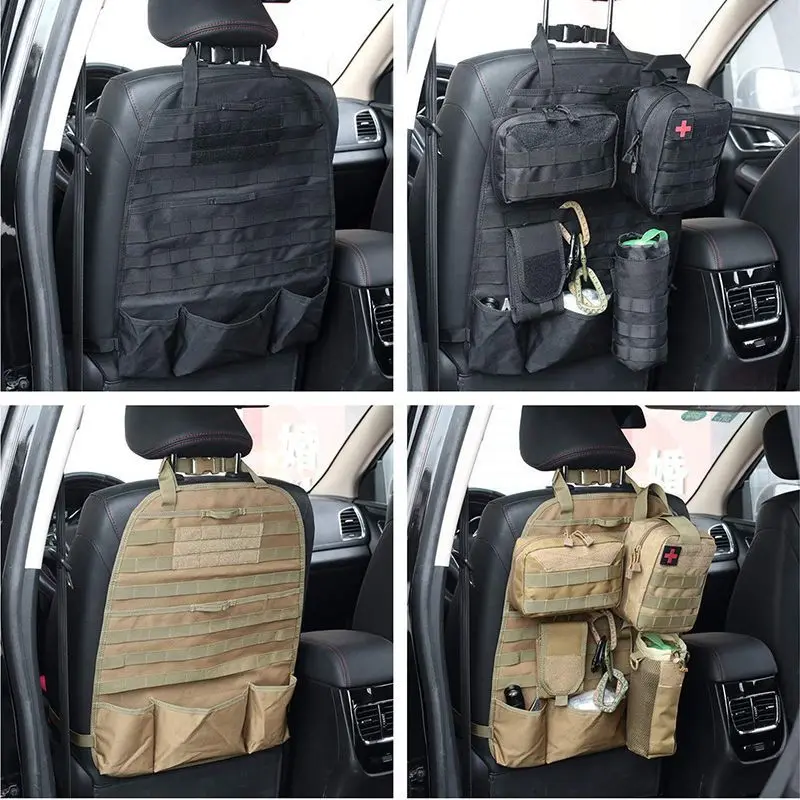 Organizátor chrbta autosedačky Tactical Molle Autbis Organer Storage Storage Bag Universal Self-Driving Hunting Sedadlá vrecko Taška