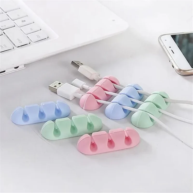 Organizátor kábla Silikón USB káblové navíjač stolné sponky na riadenie sponky na držiak káblov pre stolov pre počítač pre slúchadlá myši
