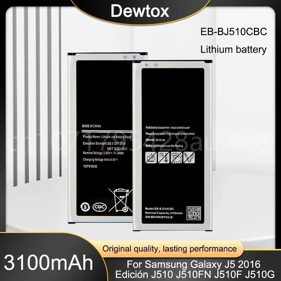 Orginal EB-BJ510CBC EB-BJ510CBE 3100MAH batérie pre Samsung Galaxy J5 2016 Edition J5 2016 J510 J510FN J510F J5108 J5109
