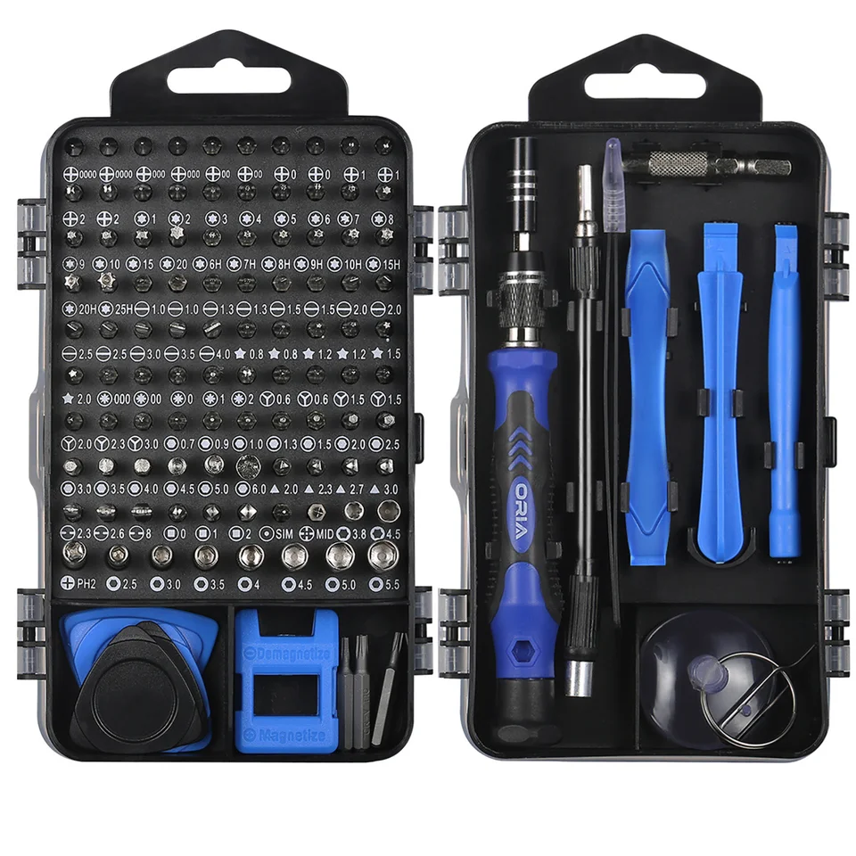 Oria Precision Screwdriver Set 120 in 1 Magnetic Screp Driver Bit Mobile Repair Tools Nastavené pre nástroj pre domácich majstrov pre smartfóny
