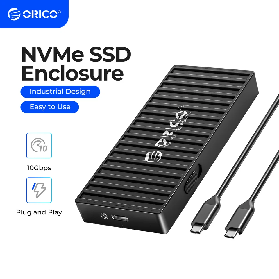 ORICO M.2 NVME SSD CONSTROSURE Dizajn kontajneru 10 GBPS M2 SATA SSD CASE USB3.1 GEN2 TYP-C PREVODA PRE PRÍSLUŠENSTVO PROSTRUKOV NAPÁJO
