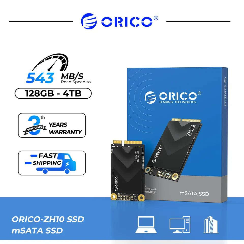 ORICO MSATA SSD 128GB 256GB 512 GB 1TB 2TB SATA Interný pevný disk pevný disk 5 GBPS 3D NAND SSD pre prenosný počítač pre stolný počítač