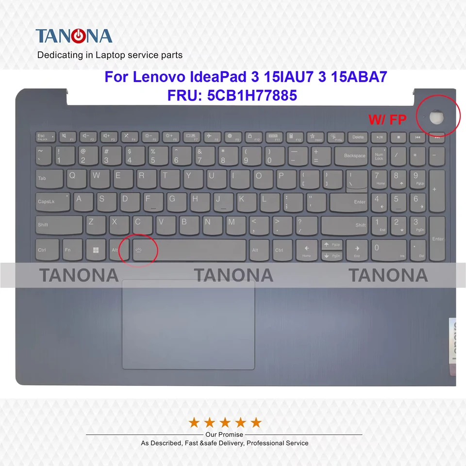 Origin New 5CB1H77885 Blue for Lenovo IdeaPad 3 15iau7 3 15aba7 laptop Palmrest KB Brab Brab Horn Case s US Keyboard a Touchpad