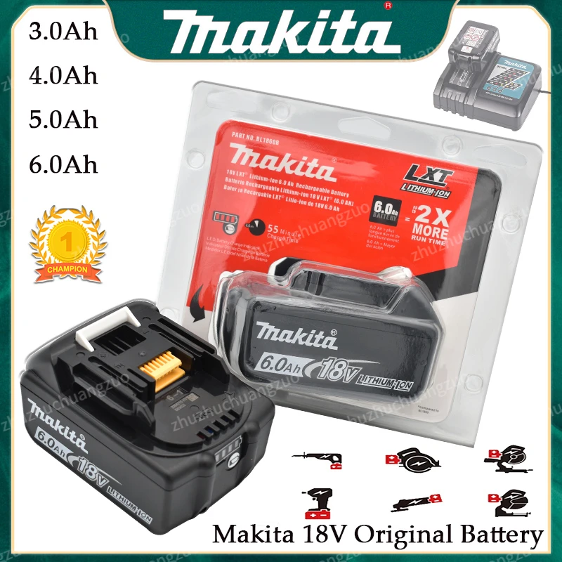 Original 6AH Makita BL1860 18V En-Ion Výmena LXT BL1850 BL1840 pre 18V skrutkovač s BMS TPCELL 18V