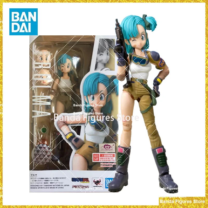 Original Bandai SH Figuarts SHF Motocykel Jednotný Bulma Dragon Ball in Stock Anime Action Collection Figure Model hračky