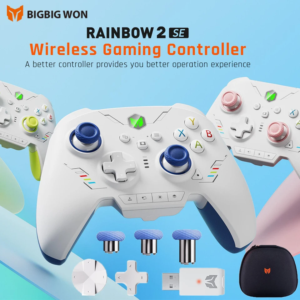 Original Bigbig Won Rainbow2 SE Wireless Game Controller Control Hall Effect Trigger Bluetooth Gamepad pre prepínač/PC/Android/iOS