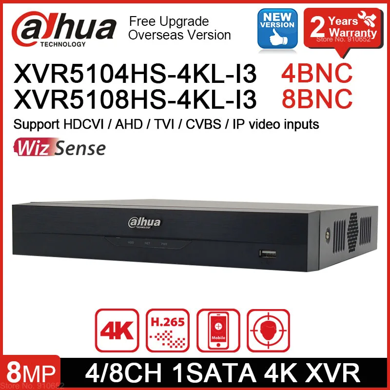 Original Dahua XVR5104HS-4KL-I3 4CH XVR5108HS-4KL-I3 8CH DIGITÁLNE VIDEO RECORDER MAX s podporou 8MP HDCVI CAMOANA IP CAMOAN