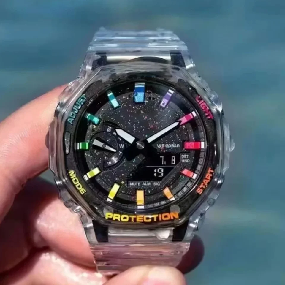 Original GA-2100 Series Men's Watch Sports Stopwwatch G LED osvetlenie Multifunkčné šokové hodinky Luxus