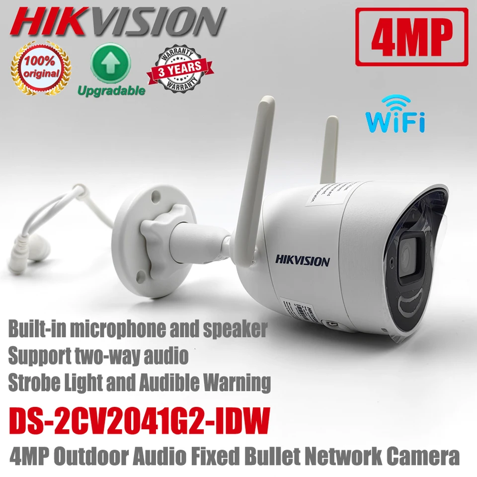 Original HikVision DS-2CV2041G2-IDW 4MP OUTHODOROVÝ VSTUPOVÝ MIK SPOLOČNOSŤ WIFI WIFI WIFI FIGHT BRET BULLET IP CAMERA