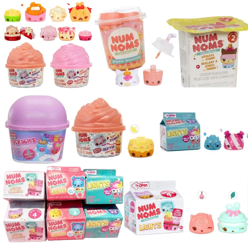 Original Num noms Luminous Ring Ice Sands Cup Hračky s hračkami s rôznymi darčekmi pre bábiky pre deti