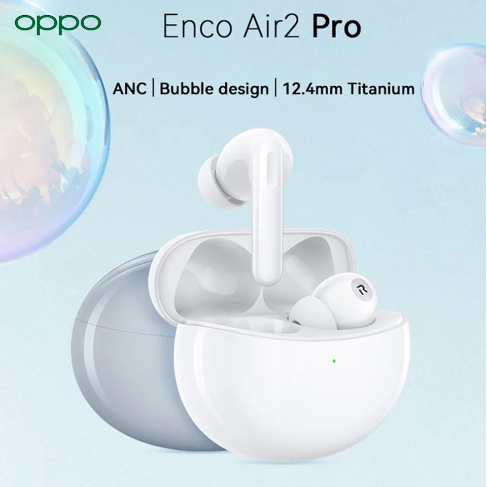 Original Oppo Enco Air2 Pro Air 2 Pro Bluetooth 5.2 slúchadlá ANC Act Active hluk Zrušiť 12,4 mm hlboký basový posilňovač IP54 pre Reno 8