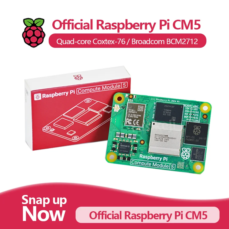 Original Raspberry Pi Cm5 RAM 4 GB WiFi EMMC CM5104032 Broadcom BCM2712 DUAL 4K Výstup+HDR 800MHz Videokore štvorjadra COXTEX-76