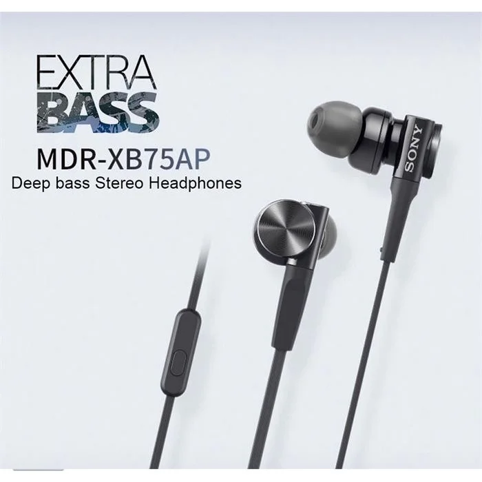 Original Sony MDR-XB75AP do uší extra hlboké basové slúchadlá 3,5 mm káblové stereofónne slúchadlá Športové uši