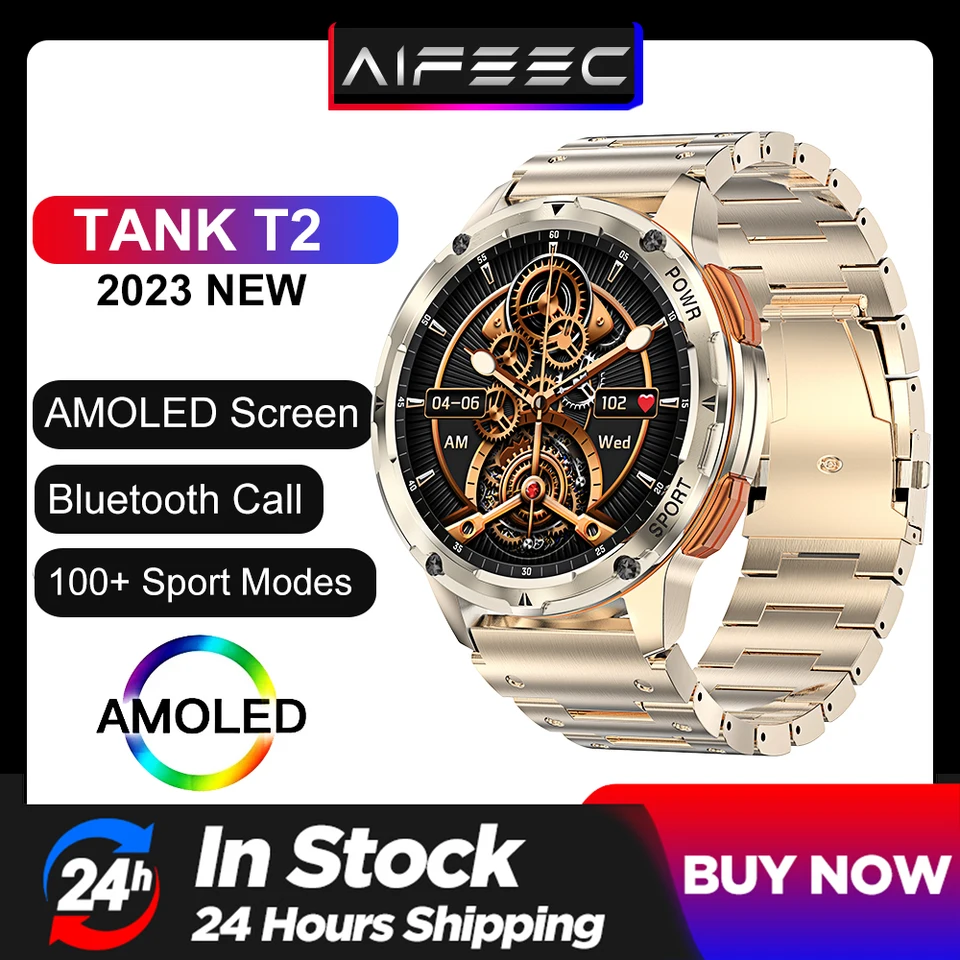 Original Tank T2 Smart Watch for Men Bluetooth Call Amoled Smartwatch Fitness Tracker 100+ Športové režimy Pánske nepremokavé hodinky