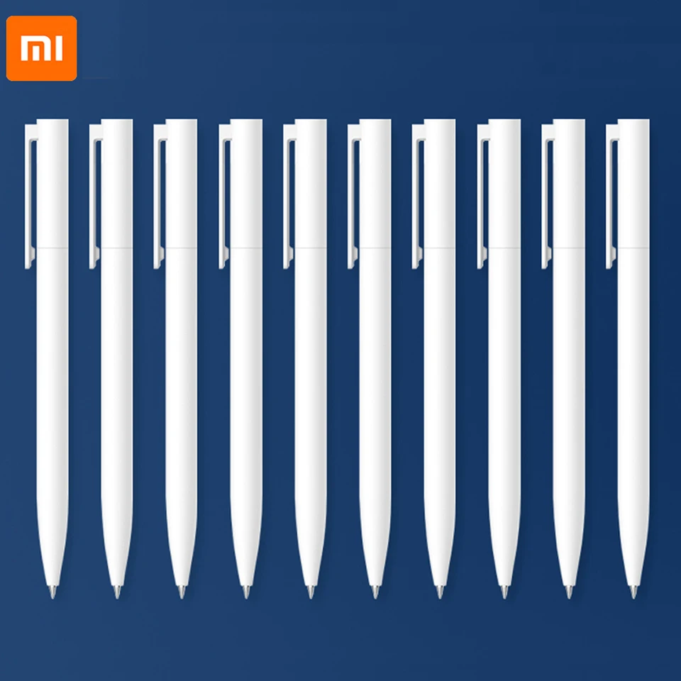 Original Xiaomi Pen mi gélové pero písanie hladké svetlo priľnavosť Mijia Stlačte jadro 0,5 mm náhradné modré čierne červené náplne