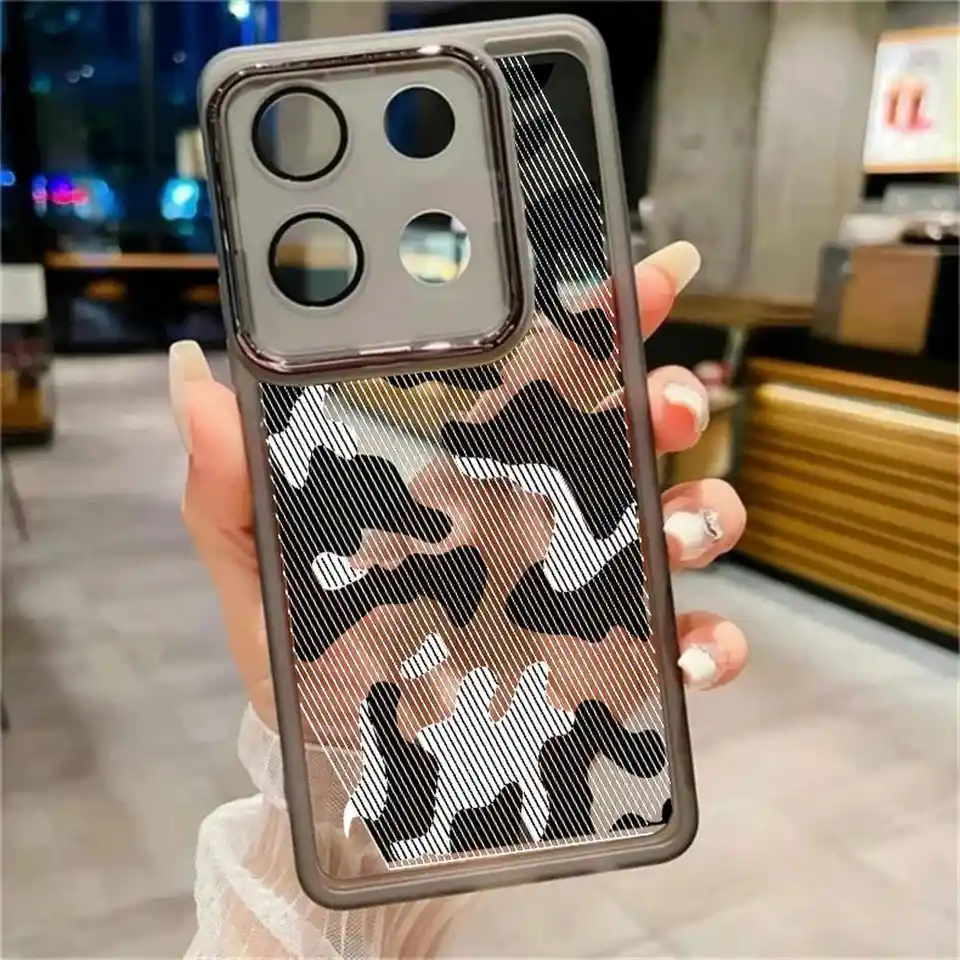 Originál pre Infinix Poznámka 40 Pro 5G Silikónový mäkký škrupina Prach odolný voči Infinix Note 30/40 Pro/Pro Plus 4G/5G Camouflage Pattern