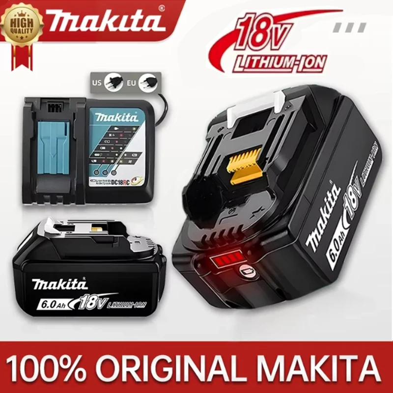 Originálna batéria Makita Original 6.0AH Nabíjateľná batéria nástroja ， pre Makita 18V bez kefy Výmena elektrického náradia Výmena batérie