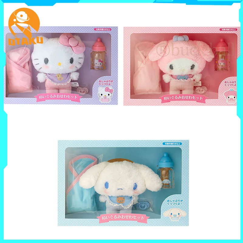 Originálna bábika Sanrio baby fľaša sada hello mačiatko cinnamoroll melody plyš Plush na mieru Produkty izby dekorácie vianočné hračky