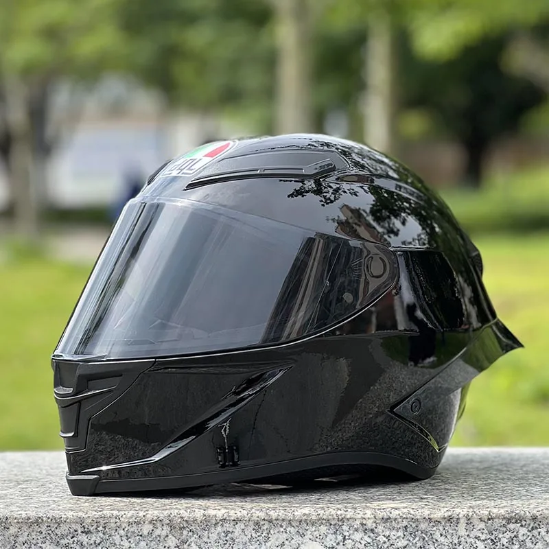 Originálna DG L Svetlá čierna prilba Muži a ženy Motocyklová prilba Casco Zimná sezóna Unisex Full Face Helma ECE schválená