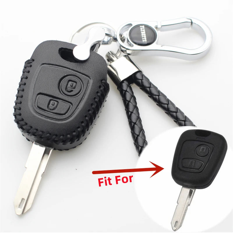 Originálna koža 2Button Key Case pre Peugeot 106 107 206 207 306 307 406 407 pre Citroen C1 C2 C3 C4 C5 XSara Picasso