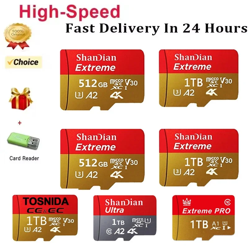 Originálna pamäťová karta 512 GB Pamäťová karta 1TB SD karta veľká kapacita Flash karty High Speed ​​Flash Drive pre PC/Phone/Camera/Mac/Mac