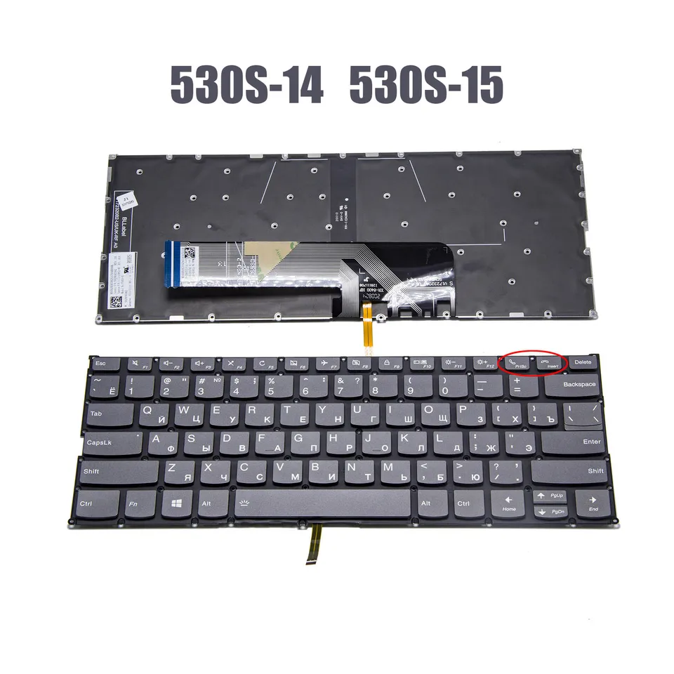 Originálna rutinová klávesnica Ru Us Latin pre Lenovo IdeaPad 530S-14Arr 530S-14IKB 530S-15KB laptop s podsvietenkou