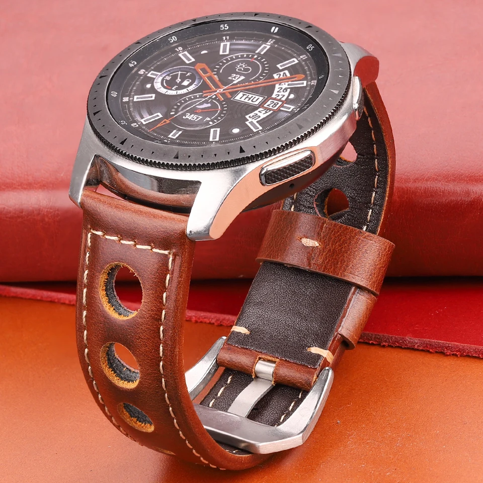 Originálne kožené kožené hodinky Cowhide Band Band Priedubné retro náramok pre Samsung Galaxy Watch 6 5 4 remienok 20 mm 22 mm 24mm WatchBands