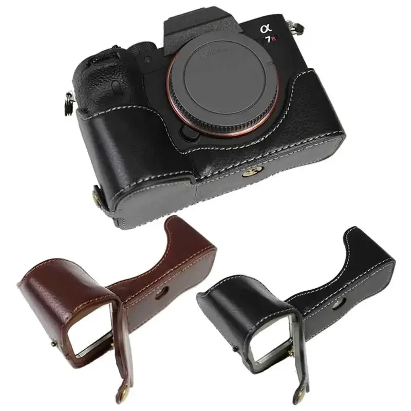 Originálne kožené puzdro na polovicu tela pre Sony A7R Mark IV A7RIV A7R4 A7RM4 A7R IV prenosný pokožka pokožky
