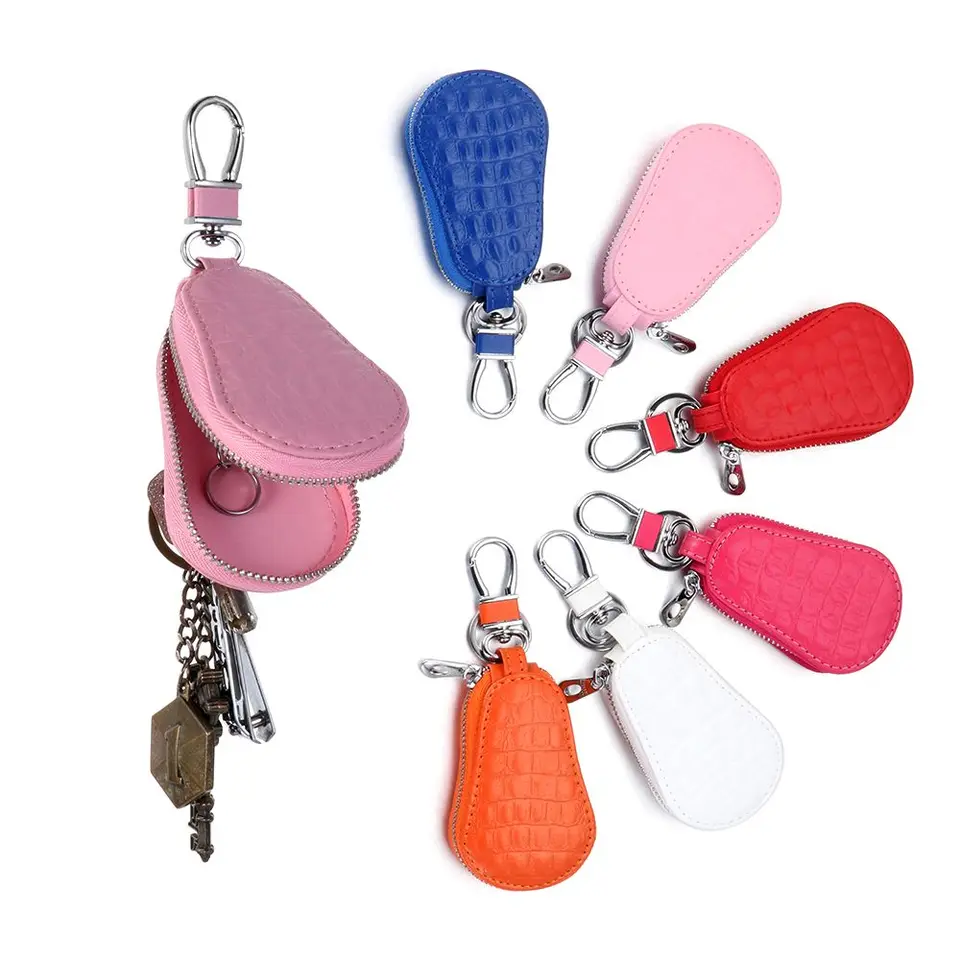 Originálne kožené vrecká na kľúče pre mužov pre mužov Ženy KROCODILE Vzor Kláňača Držiak organizátor Peňaženka peňaženka Zipper Hook Key COIN COIN