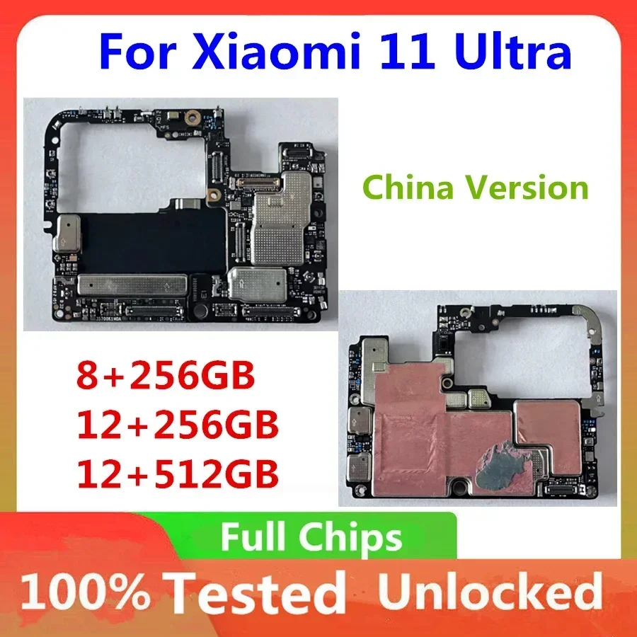 Originálne odomknuté hlavné dosky pre Xiaomi Mi 11 Ultra Roda 256 GB 512 GB 5G Verzia Full Chips Hlavné obvody Global Global