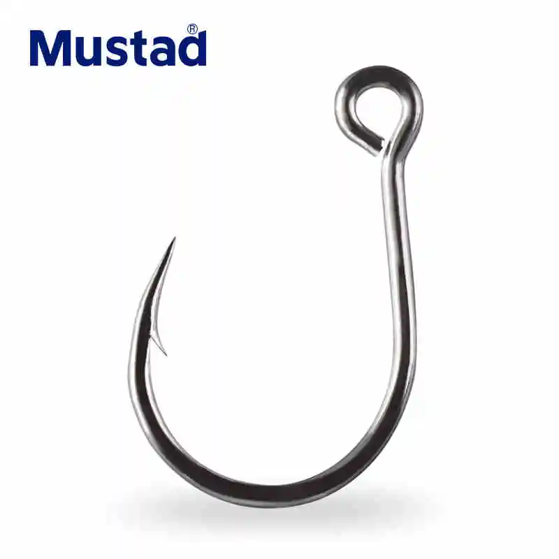 Originálne rybárske háčiky Mustad 10121 Vysoký uhlíkový oceľ ostnaté háčik Jigbait Lure Rishing Black Fish Had Head Anzol Pesca