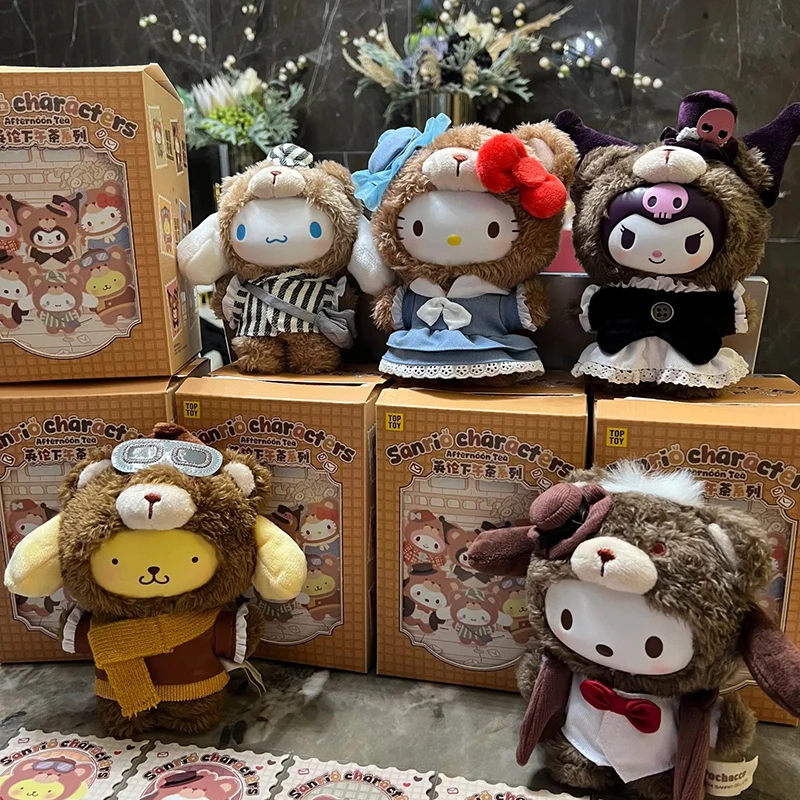 Originálne Sanrio Laven laction baby ii britské popoludňajšie čajové série slepá box karikatúra kuromi / hello mačiatko dievča vianočný darček