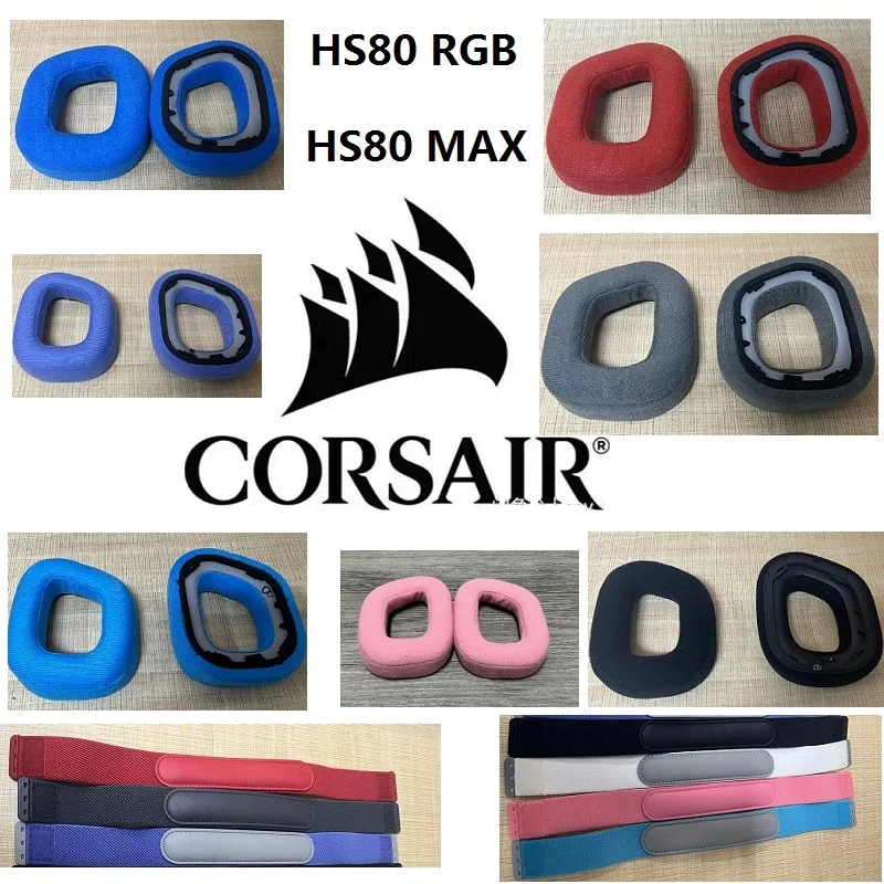 Originálne ušné podložky a páska čelenky pre Corsair HS80 RGB / HS80 Max
