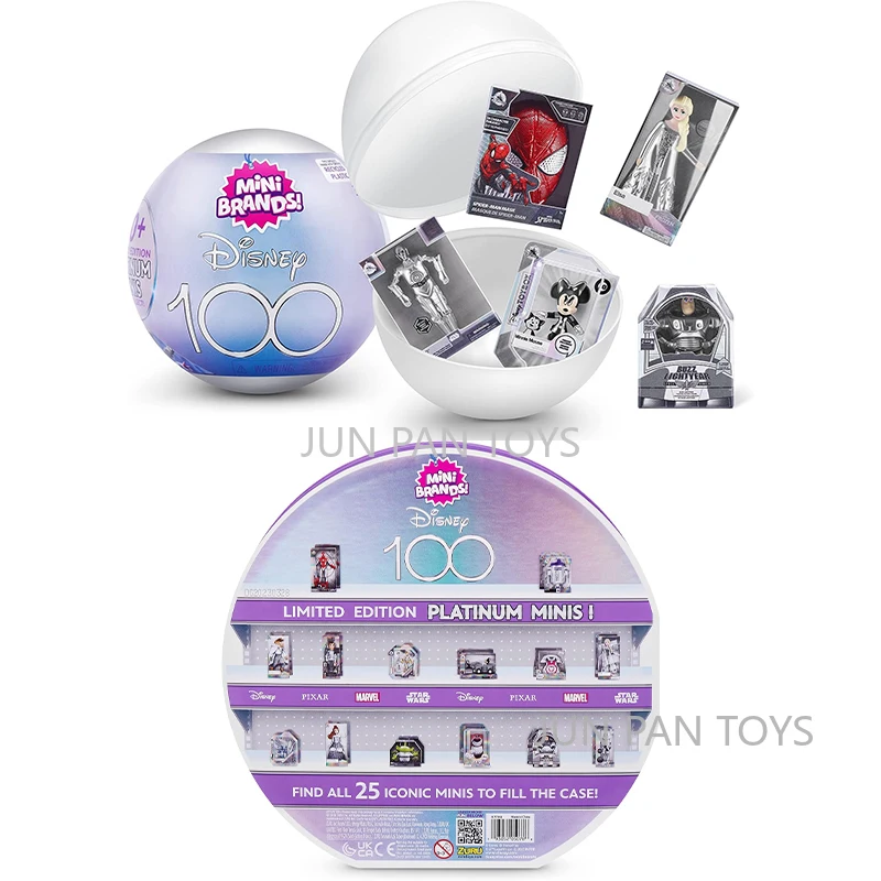 Originálne Zuru Mini Brands Disney 100. 5 Prekvapenie Disney Platinum Limited Edition Mystery Real Miniature Collectible Gift