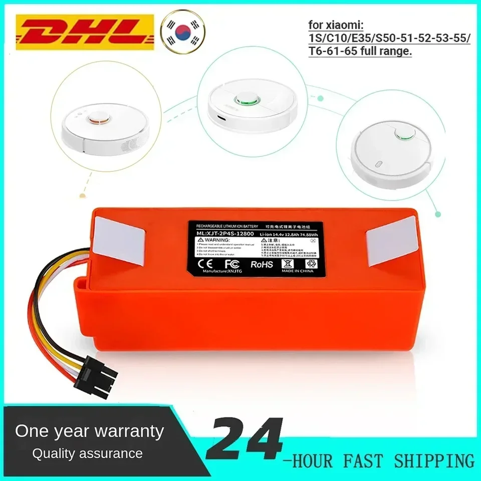 Originálny 14.4 V Li-Ion Battery Robotický vysávač Výmena batérie pre Xiaomi Robot Roborock S50 S51 S55 Príslušenstvo náhradné príslušenstvo