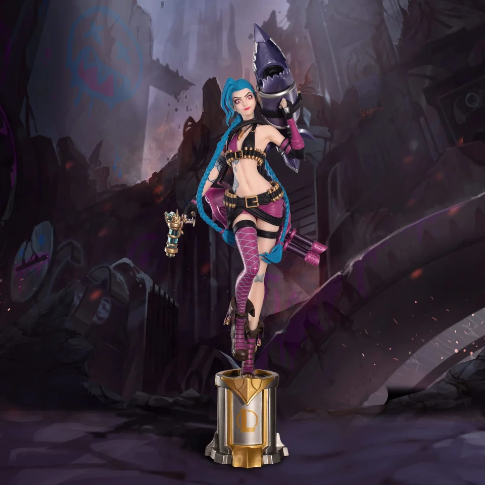 Originálny 22 cm jinx Kaisa Luxanna League of Legends figur Anime Action Action PVC figurín Model hračky pre chlapcov